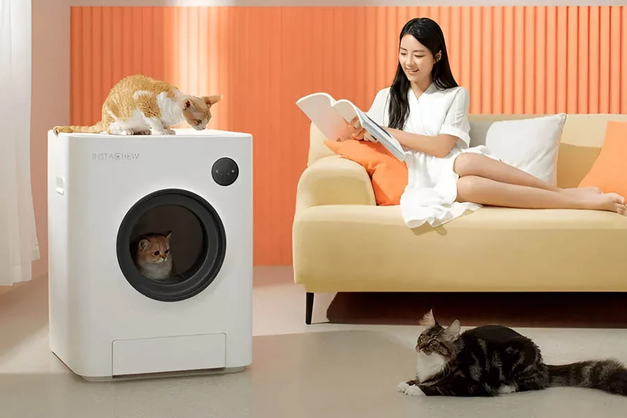 self cleaning litter box for multiple cats