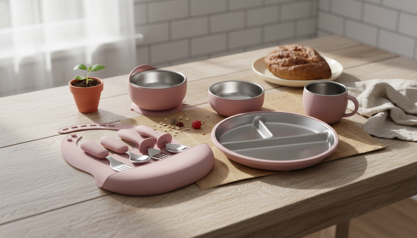 10-Piece Baby Feeding Set: Suction Bowl, Bib & Utensils