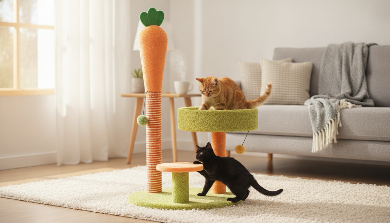 Carrot Cat Scratcher & Climbing Frame: Stop Couch Scratching