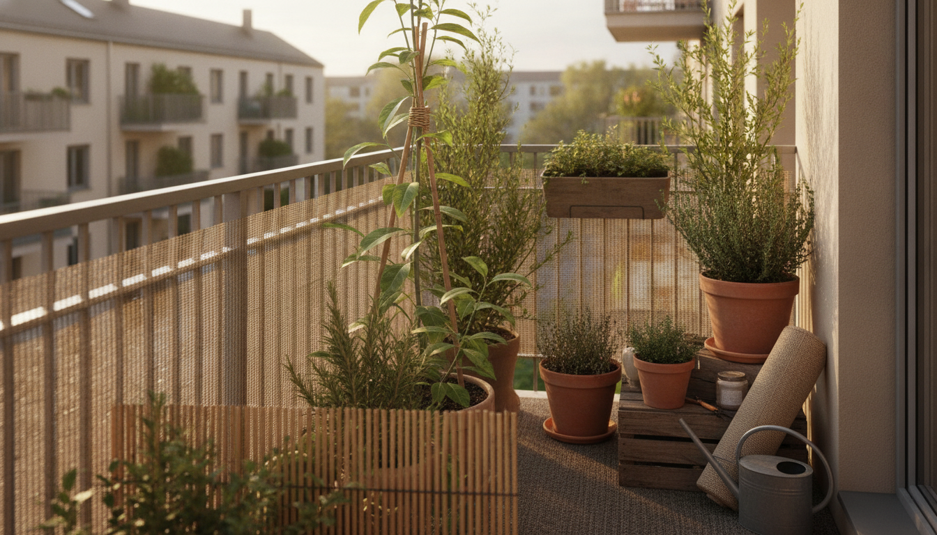 Windproof Your Balcony Garden: Screens, Stakes, Zones