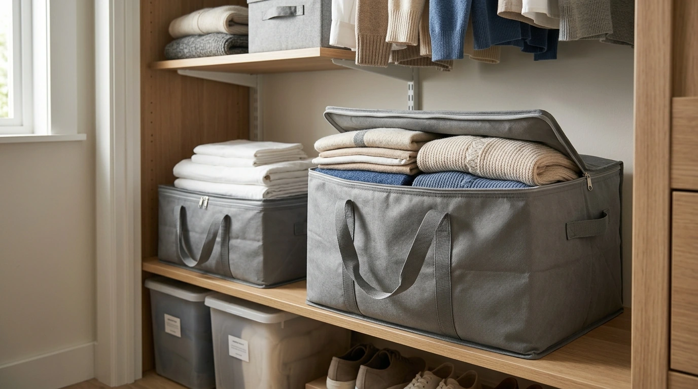 Foldable Non-Woven Storage Bag for Quilts & Clothes