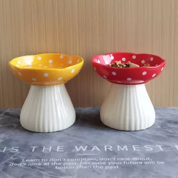 Mushroom Slow Feeder Bowl: Elevated, Anti-Gulp Pet Design
