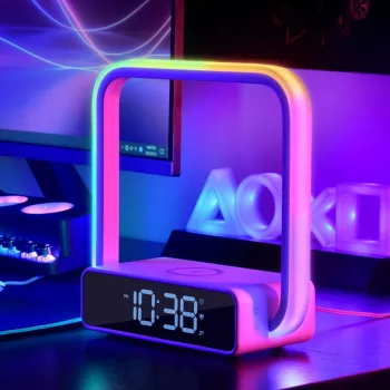 3-in-1 Touch Lamp Alarm Clock + Wireless Charging