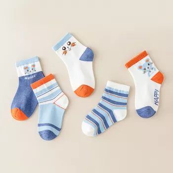 Cartoon Striped Kids Socks (5-Pack): Fit, Style & Care